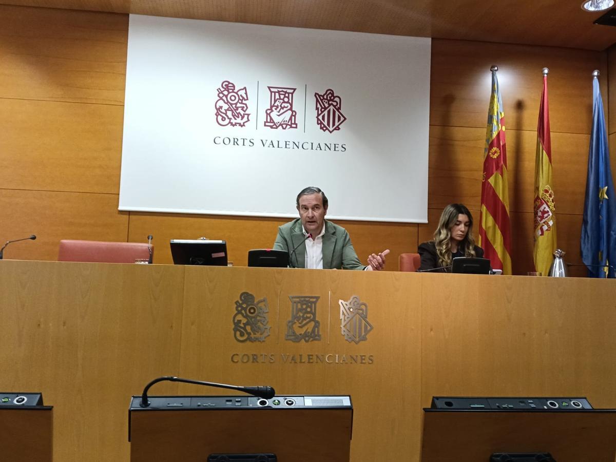 El síndic Fernando Pastor junto a la diputada Candela Anglés, este jueves.