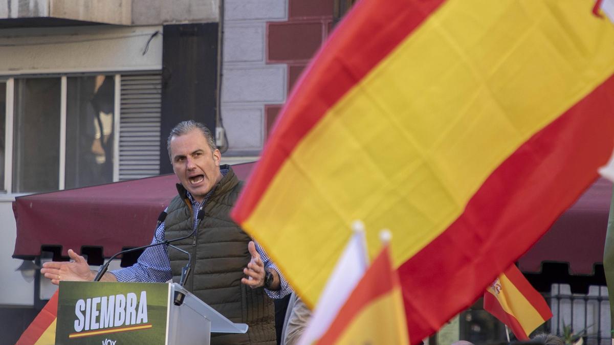 El secretario general de VOX, Javier Ortega-Smith, en Valladolid.