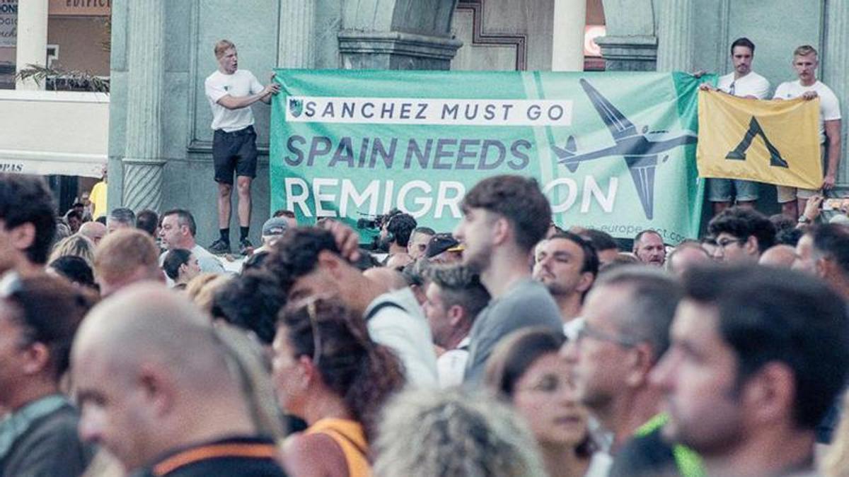 Protesta de la ‘Save Europe Act’ a Algesires, el 2 d’agost.Una protesta de Save Europe Act en contra de la immigració, celebrada a Algesires el 2 d’agost. | ‘SAVE EUROPE ACT’