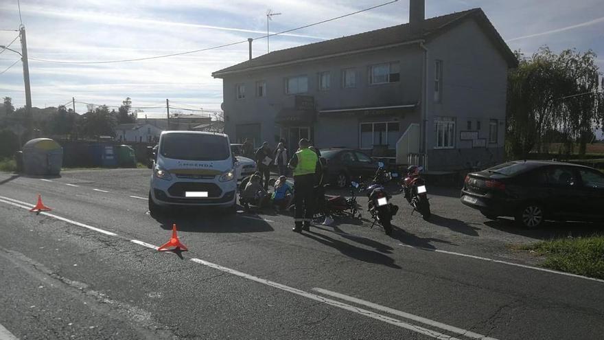 Herido un motorista en Bergondo tras un accidente con otro vehículo