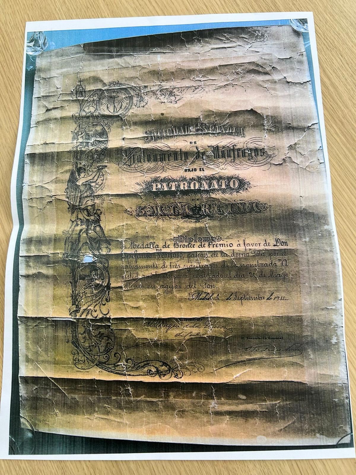 Imagen del documento donado por Francisco Otero Lijó.