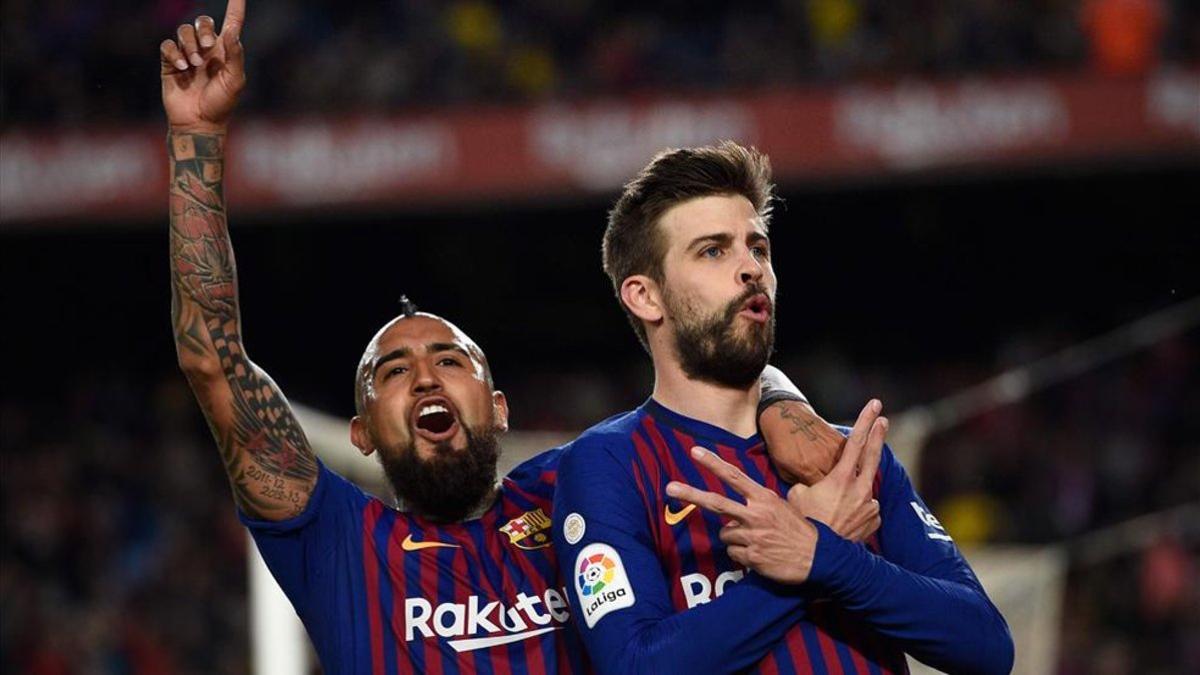 Piqué marcó el primer gol del Barça