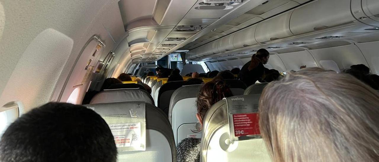 Una imagen de dentro del avión.