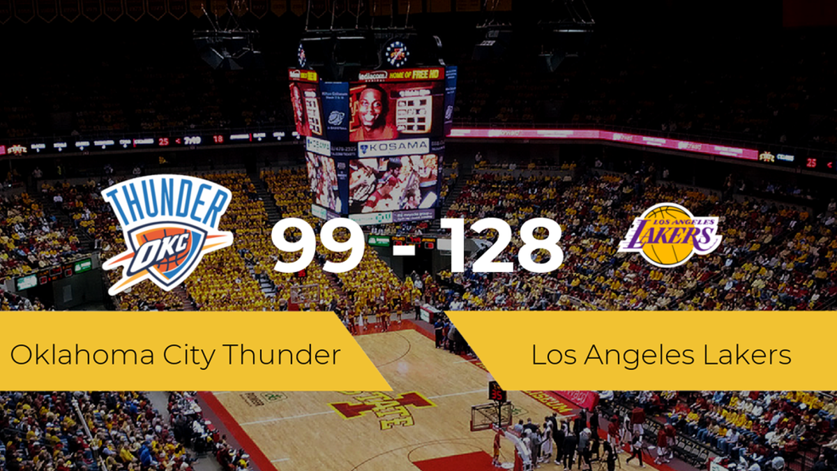 Los Angeles Lakers consigue la victoria frente a Oklahoma City Thunder por 99-128