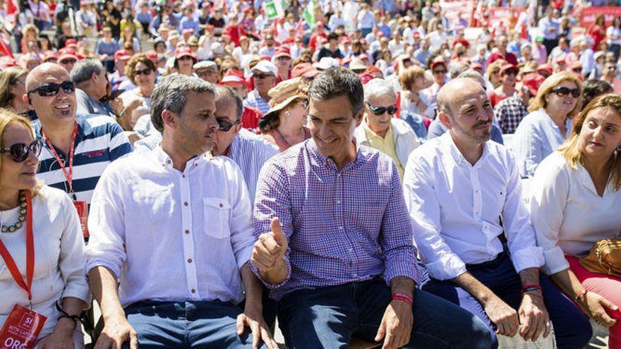 Sánchez, junto a López y Gallardo en Cártama.