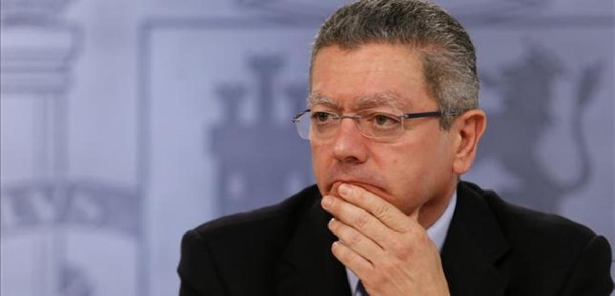 El ministre de Justícia, Alberto Ruiz Gallardón, en una roda de premsa
