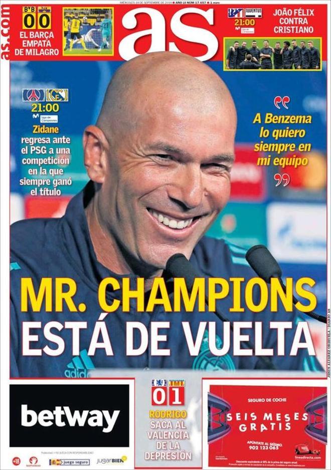 Portada del AS del 18 de septiembre de 2019