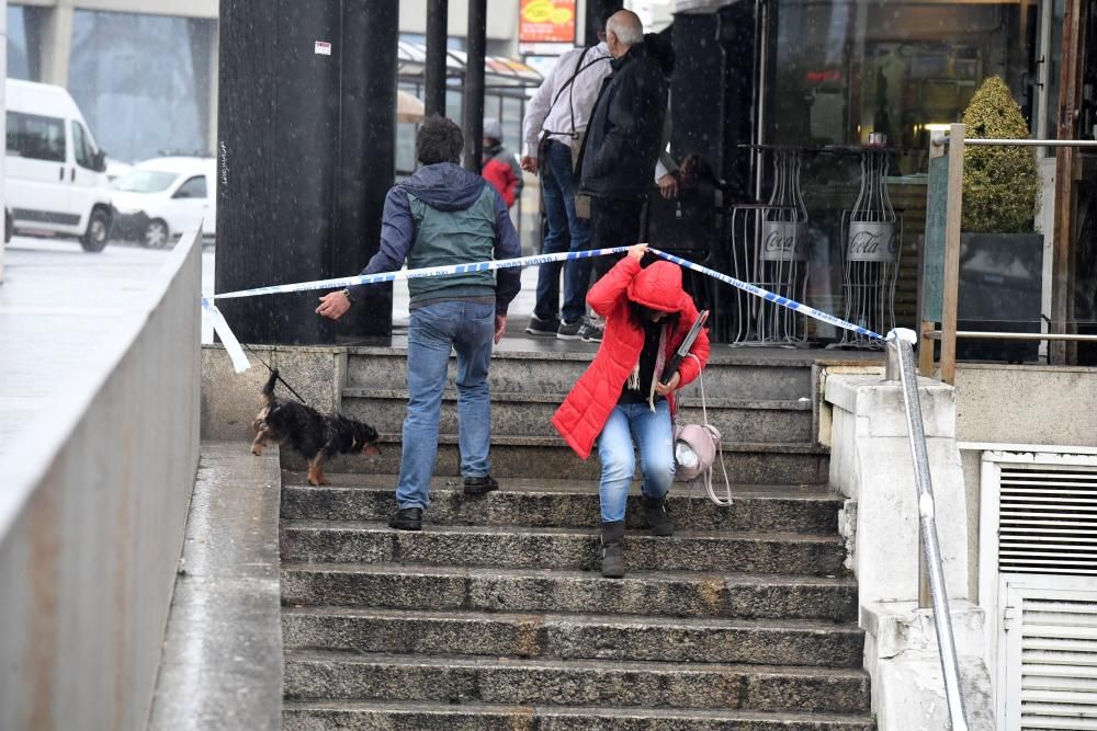 Viento y lluvia en A Coruña por la borrasca Miguel