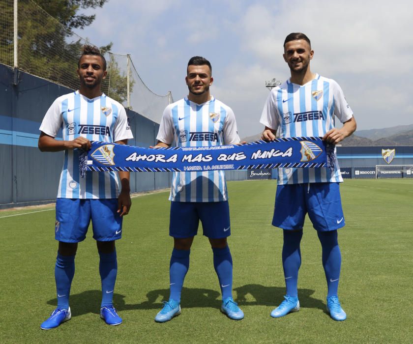 El Málaga CF presenta a Sadiku , González, y Benkhemassa