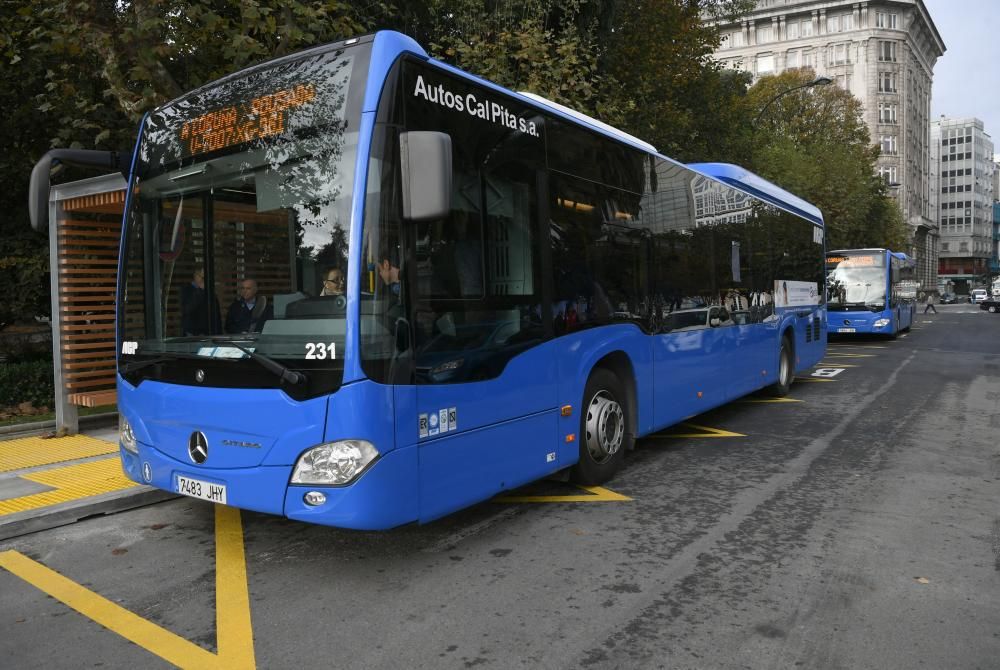 Llegada de los buses interurbanos al centro de A C