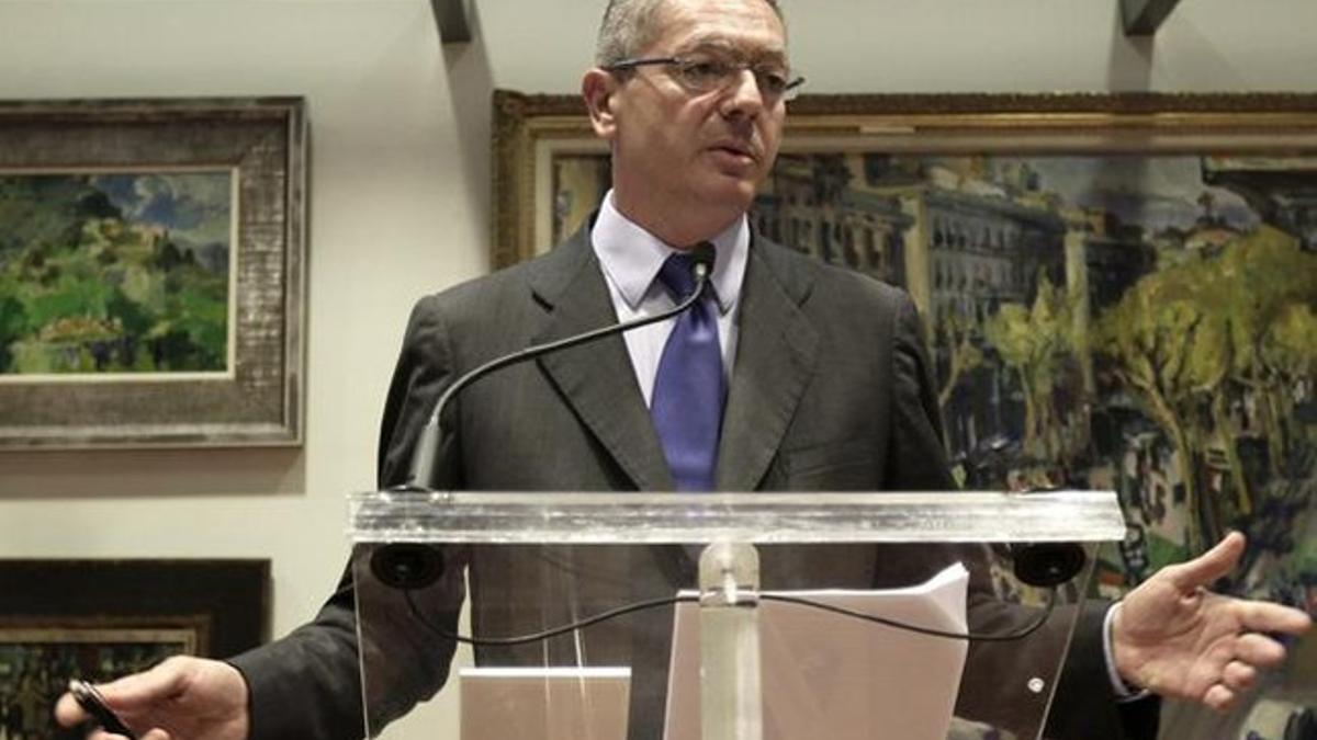 Alberto Ruiz Gallardón, ministro de Justicia, en Barcelona el pasado lunes.