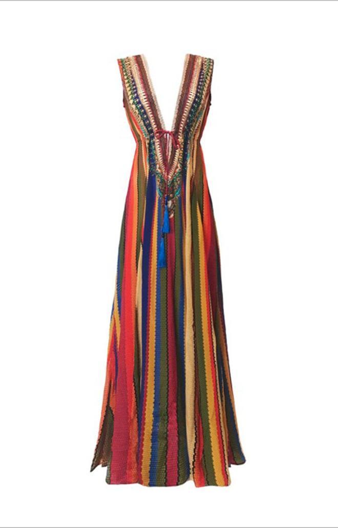 Vestido de colores de Shadida Parides lucido por Paula Echevarría