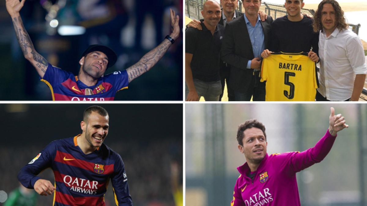 Dani Alves, Marc Bartra, Sandro Ramírez y Adriano Correia han terminaod su etapa en el FC Barcelona