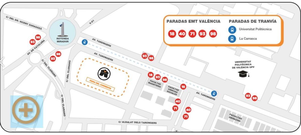Plano de ubicación de la Feria del Corredor y cómo llegar a la zona