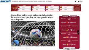 Las reacciones de los periódicos digitales deportivos a la histórica goleada de España ante Costa Rica
