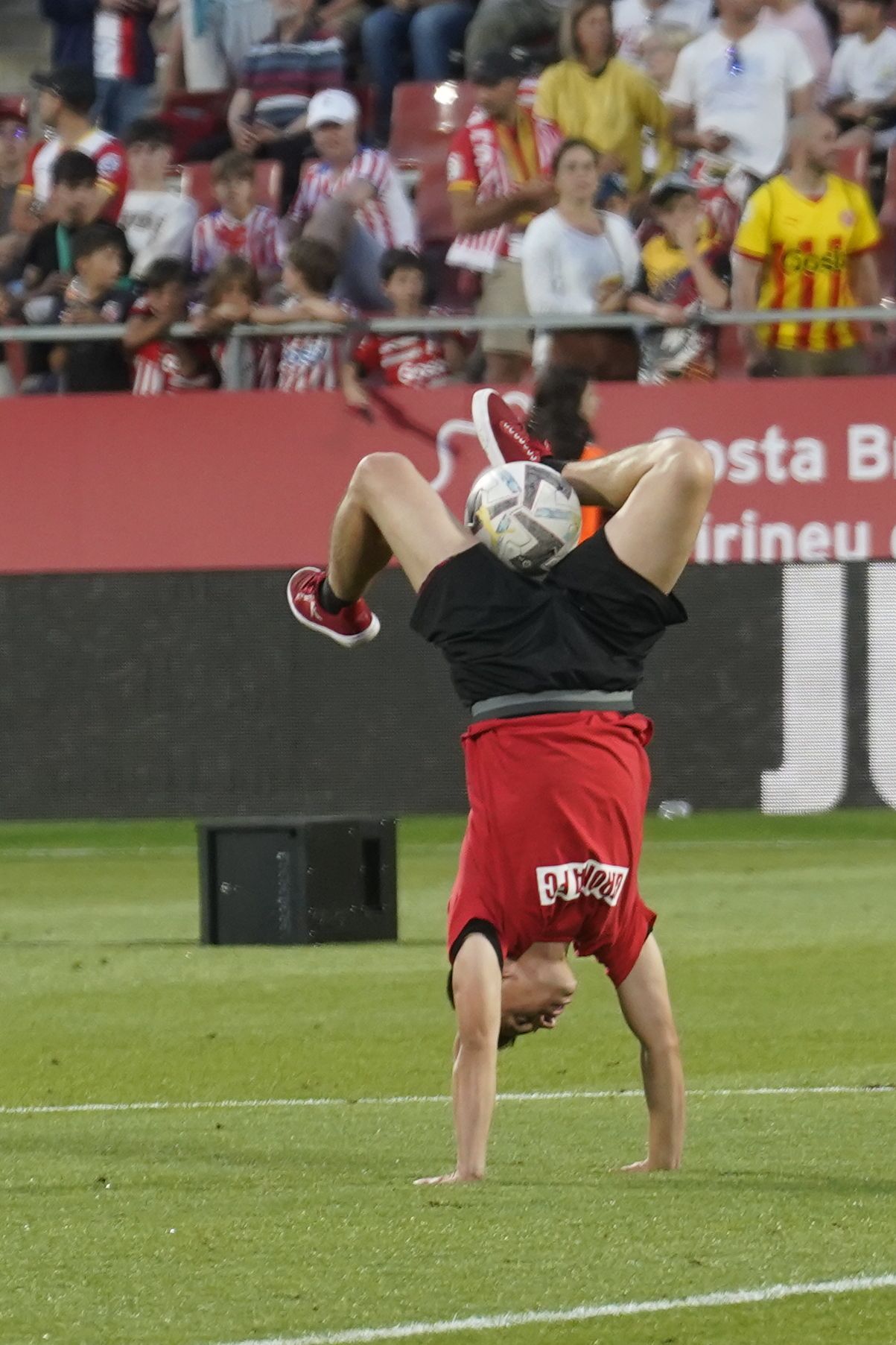 El Girona celebra la permanència amb el públic de l'estadi de Montilivi