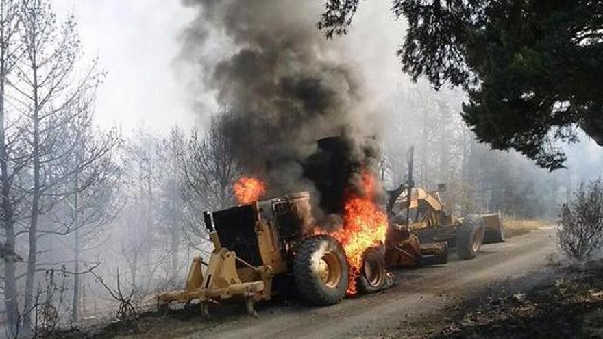 La màquina de treball que ha provocat el foc.