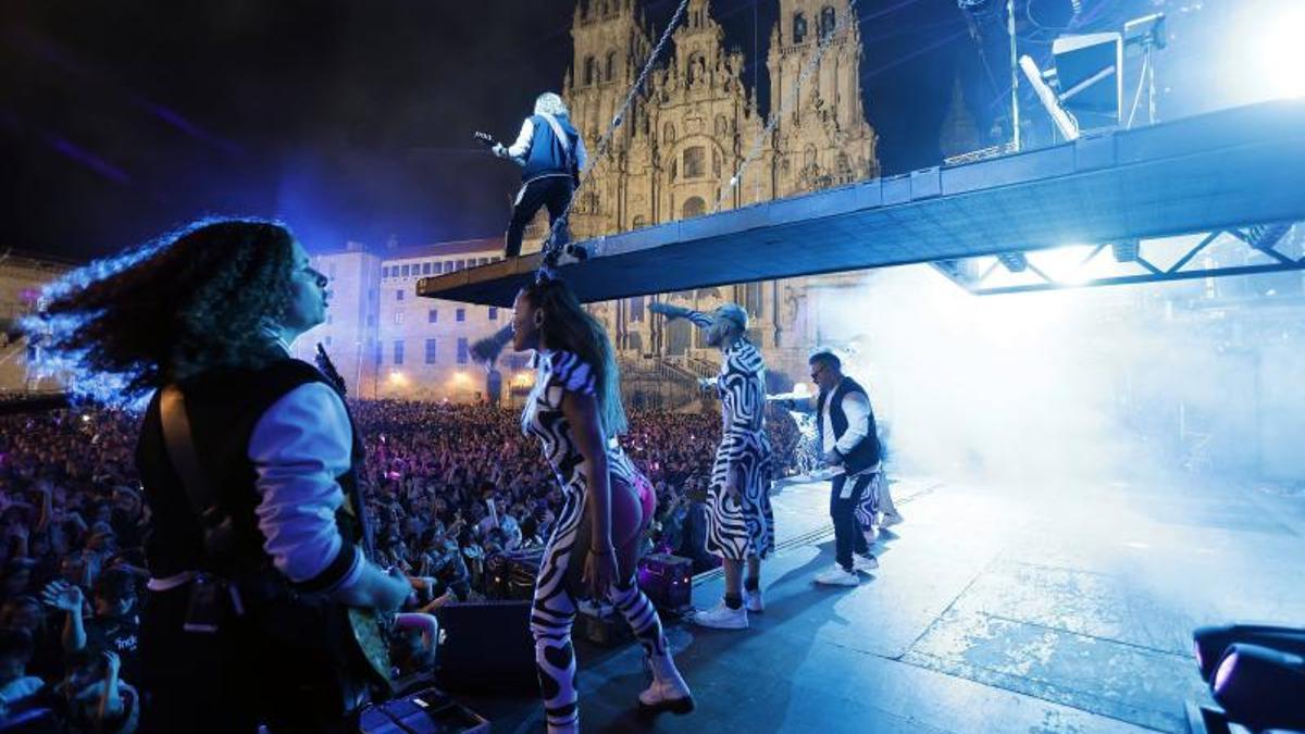 La orquesta Panorama durante una actuación en Santiago