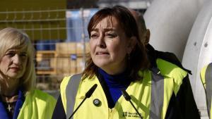 La consellera de Territori, Sílvia Paneque, este sábado en la potabilizadora del Besòs.