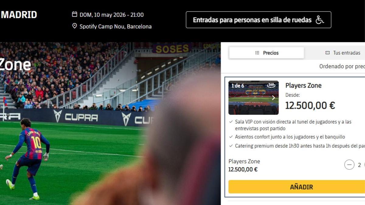 La zona de 'Players Zone' para 'El Clásico'