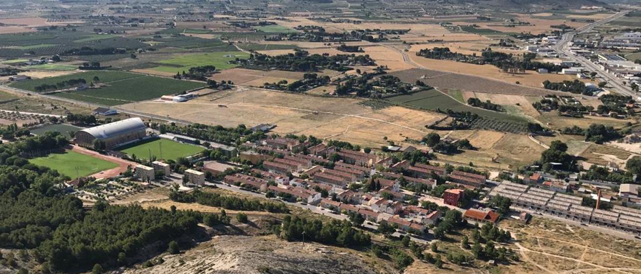 Vista de los terrenos de la carretera de Biar desde La Solana de Villena.