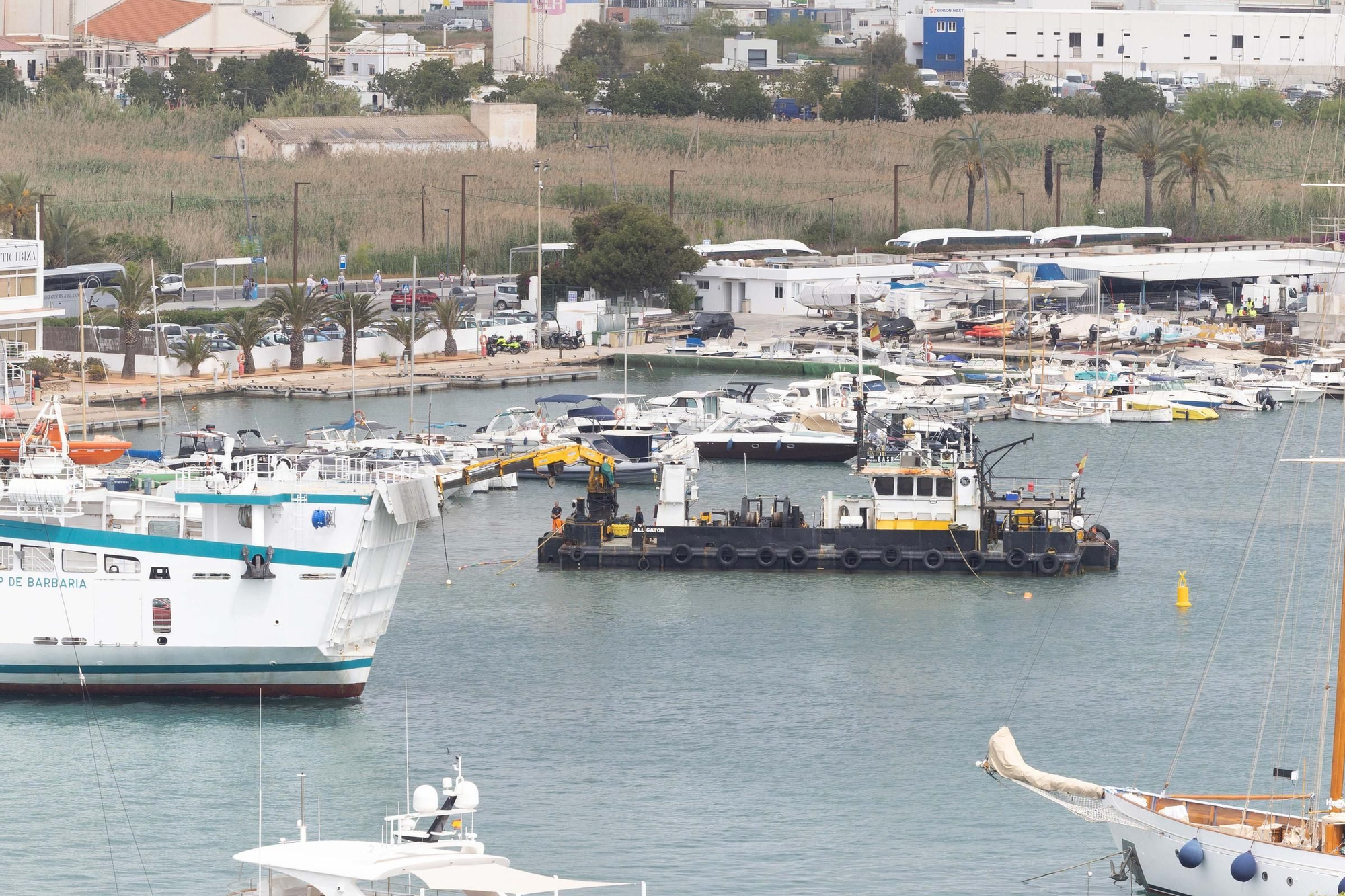 Preocupación por unos trabajos de dragado en pleno puerto de Ibiza