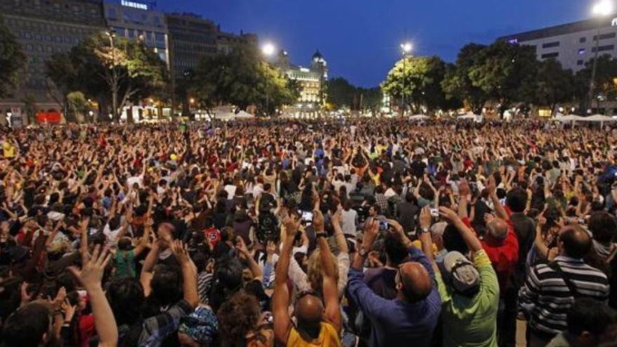 15-M a la plaça Catalunya de Barcelona