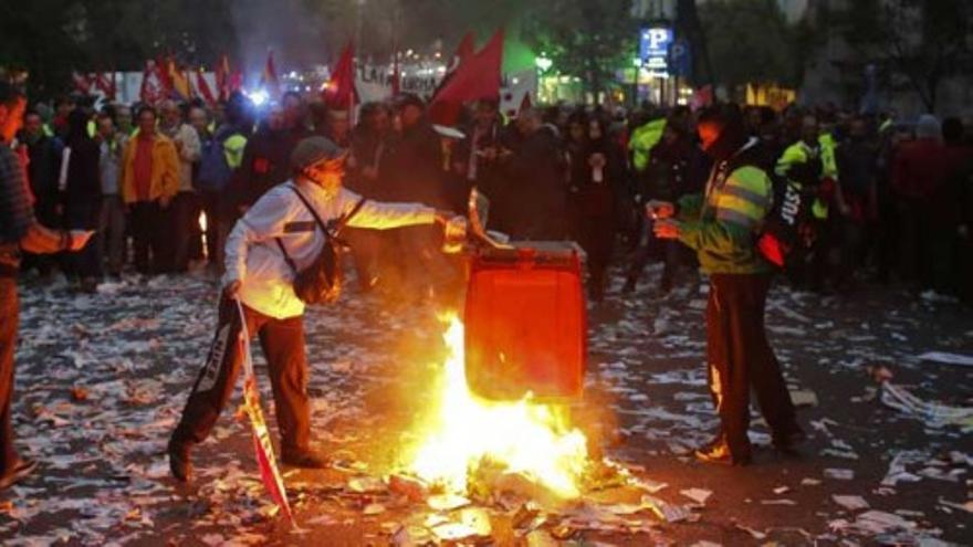 Protestas contra el ERE de limpieza en Madrid