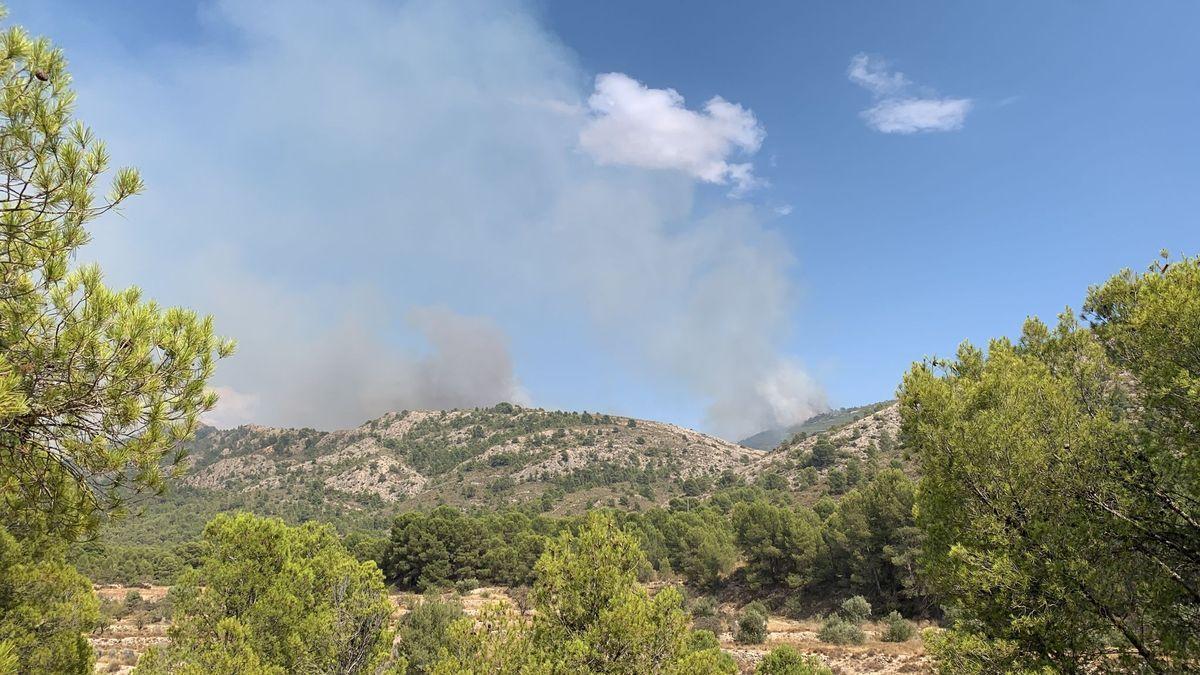 Las columnas de humo del incendio de Petrer son visibles desde más de diez kilómetros.