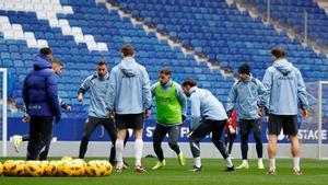 La plantilla del Espanyol prepara el duelo ante el Villarreal B