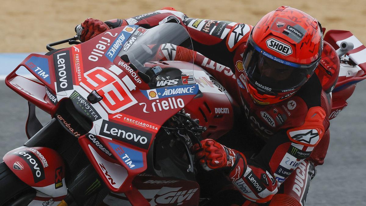 Marc Márquez, piloto de Ducati Lenovo Team, durante el Gran Premio de España de MotoGP