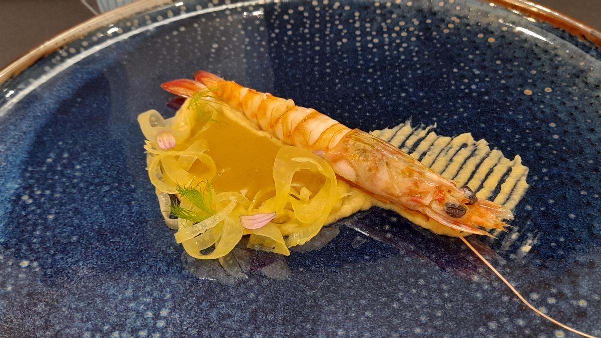 El langostino de Vinaròs con manzana, hinojo asado y &#039;suquet de llagostí&#039;, del restaurante Venta de Posa, se llevó el primer premio.