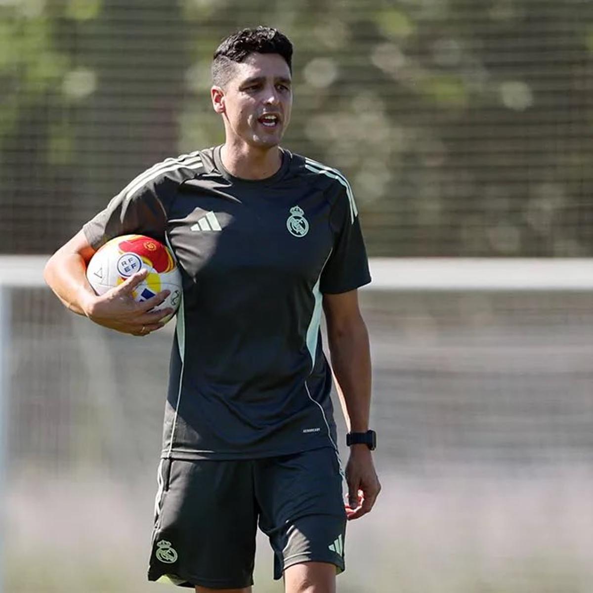López de Lerma durante un entrenamiento del Juvenil A del Real Madrid.