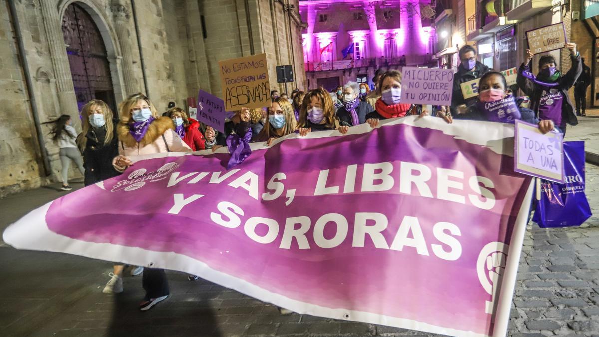 Protesta en Orihuela en la marcha del 25N. Imagen de archivo.