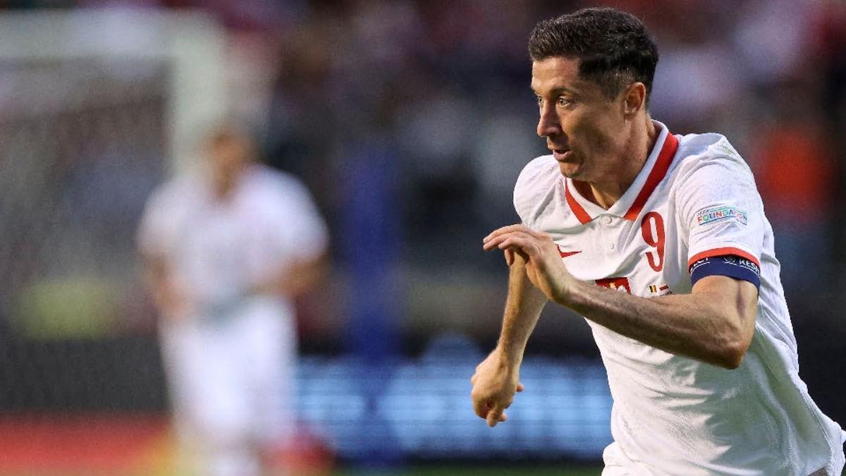 Lewandowski durante el partido ante Bélgica