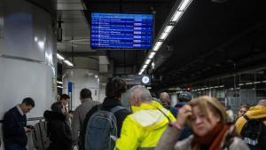 Barcelona 09/02/2026 Sociedad. Primer día de huelga de maquinistas de Renfe Rodalies y Regionales. Estación de Sants. AUTOR: JORDI OTIX