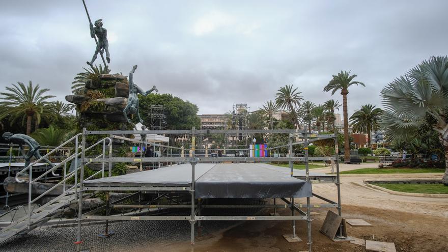 Así es el escenario en el Parque Doramas para el concierto de Dudamel