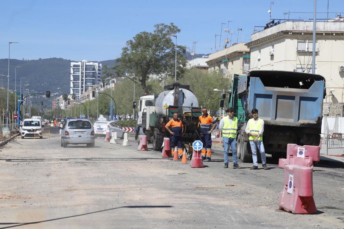 Trabajos de remodelación de la avenida de Trassierra.