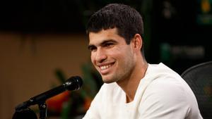 Carlos Alcaraz, en una rueda de prensa previa a Indian Wells