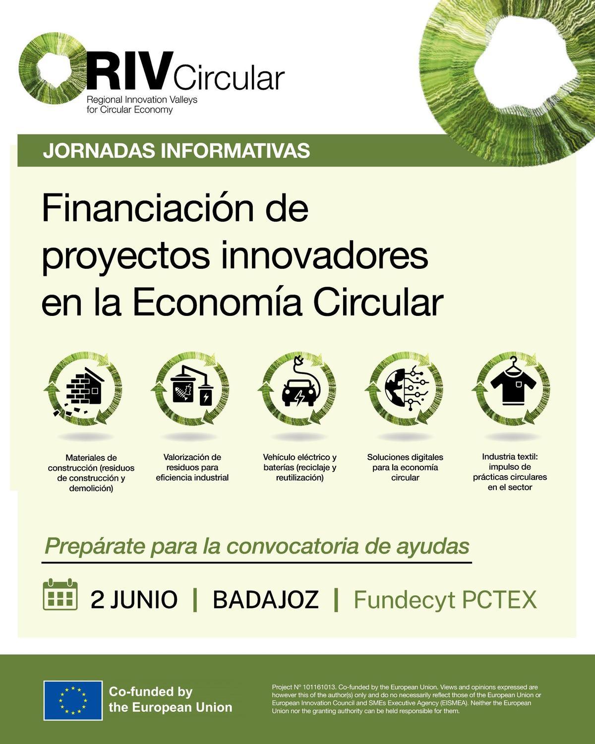 La Junta moviliza 1,2 millones para que empresas extremeñas lideren proyectos europeos de economía circular.