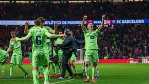 La tremenda celebracin del Bar?a tras remontar al Atltico