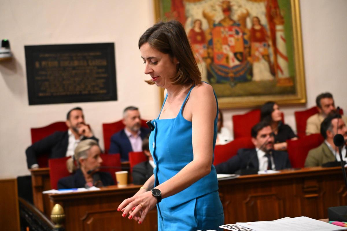 Esther Díez, en la sesión ordinaria de este lunes.