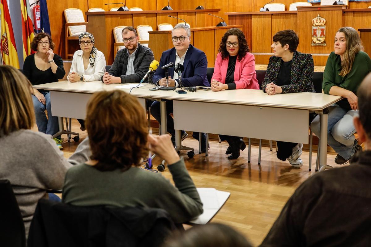 Rueda de prensa del alcalde con el resto de ediles socialistas, este viernes