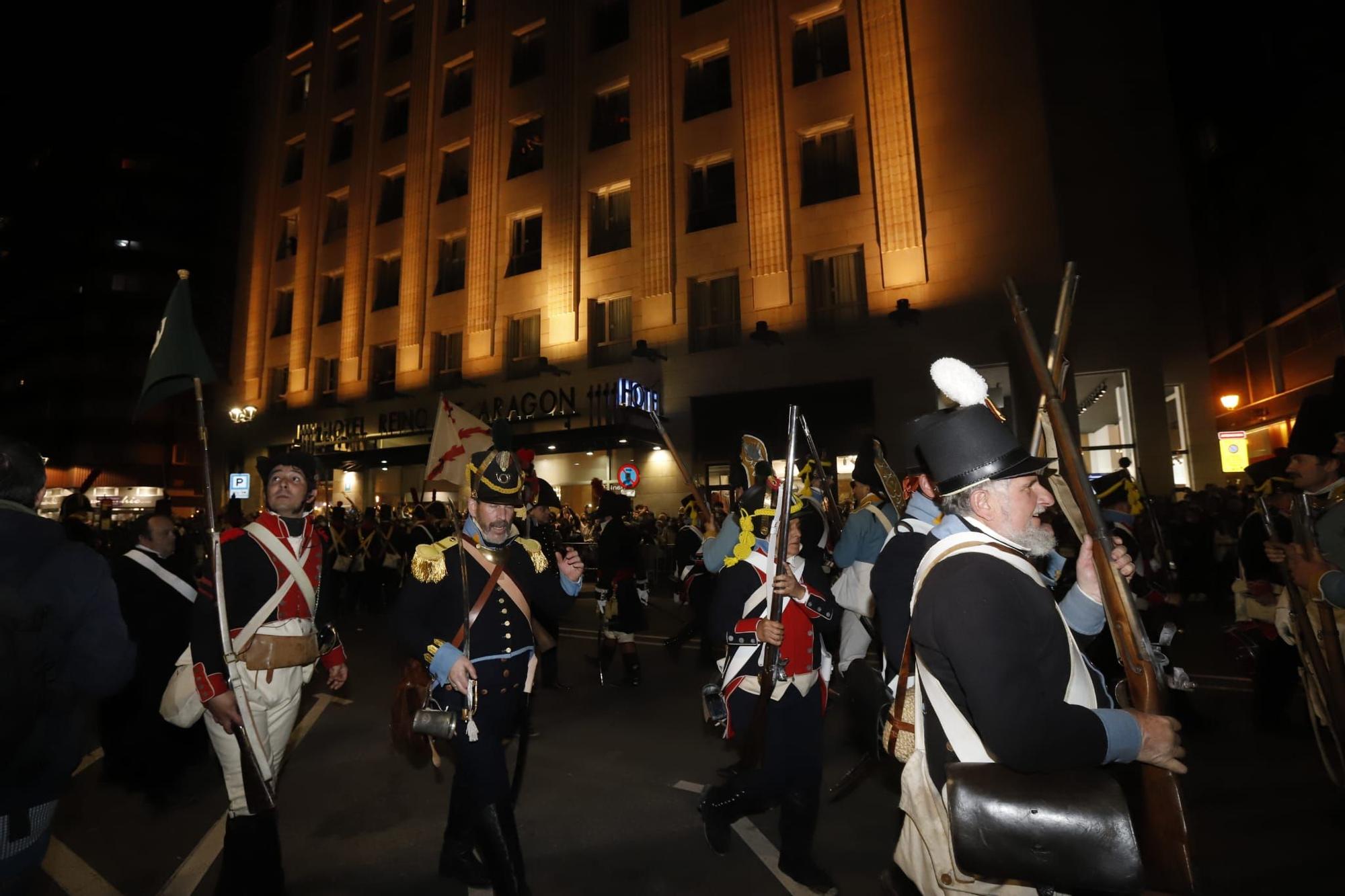 Desfile de las tropas de la recreación de los Sitios de Zaragoza