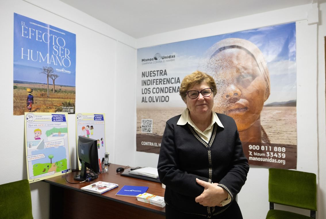 Maria Orvay posa para Diario de Ibiza en la oficina de Manos Unidas en es Pratet, en Vila.
