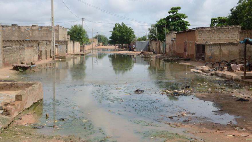 Imagen de archivo de una localidad afectada por las fuertes lluvias en Maradi, en el centro de Níger.