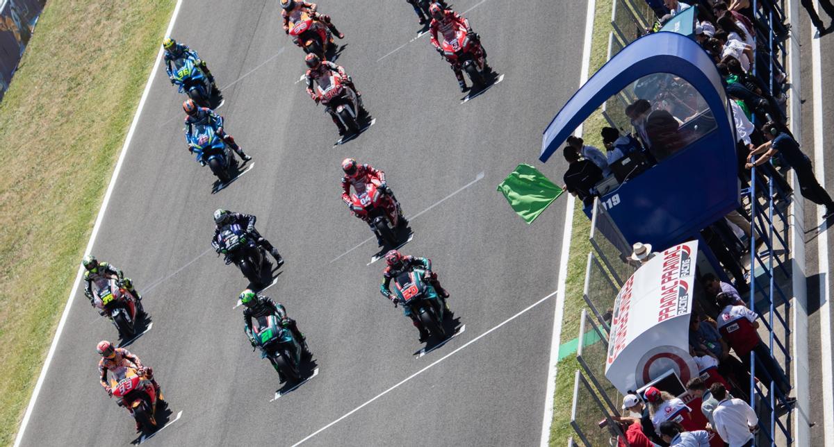 Parrilla de salida de MotoGP en Jerez.