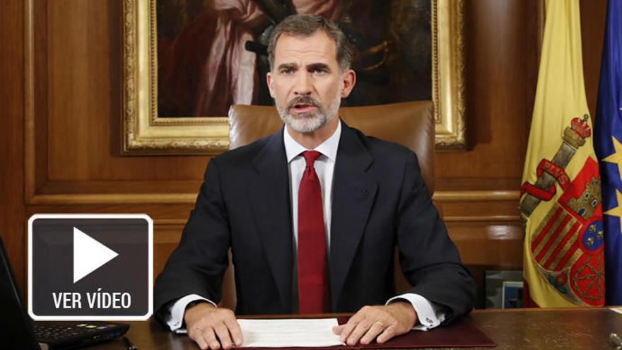 Felipe VI, durante su mensaje.