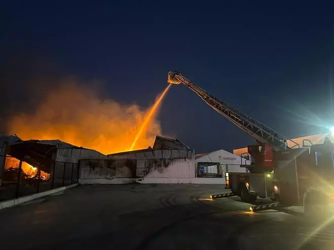 Fotogalería | Incendio en una nave hortofrutícola de Valdivia