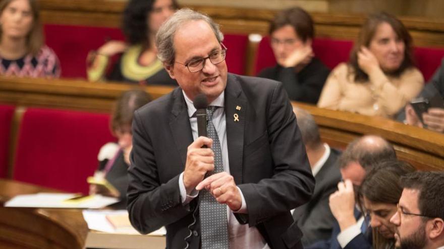 Quim Torra, durant el ple d&#039;aquest dimecres